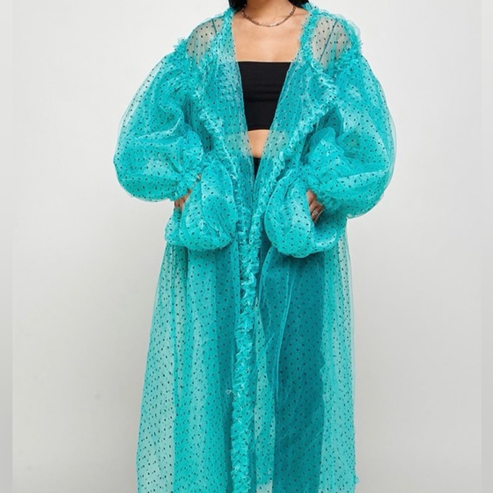 Elegant Sheer Blue Cape for Women